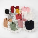 Surakey Baby Muslin Bandana Drool Lace Bibs Adjustable Bibs, Teething and Drooling Bibs Saliva Towel Clean Bibs for Newborn - Gray - Image 2
